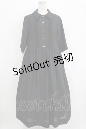 画像: Jane Marple Dans Le Salon / ピンタックレースシャツワンピース  ブラック H-25-11-26-005-JM-OP-KB-ZT1129H