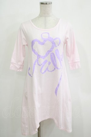 画像: MILK / Ribbonロゴワンピース  ピンク×パープルプリント H-25-11-26-046-ML-OP-KB-ZH