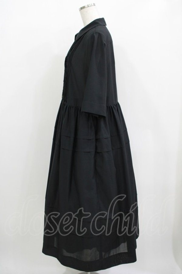 画像2: Jane Marple Dans Le Salon / ピンタックレースシャツワンピース  ブラック H-25-11-26-005-JM-OP-KB-ZH (2)