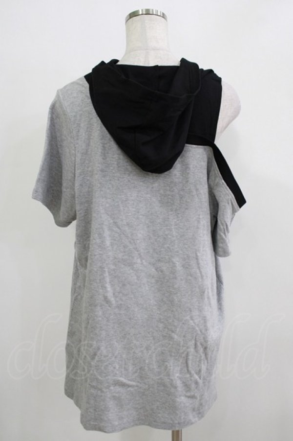 画像3: NieR Clothing / レイヤード風切替プルパーカー  グレー H-25-11-26-049-PU-TO-KB-ZH (3)