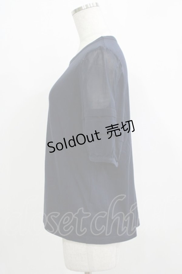 画像2: Jane Marple / タックパフスリーブカットソー  ネイビー H-25-11-26-050-JM-TO-KB-ZH (2)