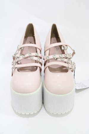 画像: Ank Rouge / ポンポン&ハートきらきらシューズ LL ピンク H-25-11-26-1001-CA-SH-NS-ZH