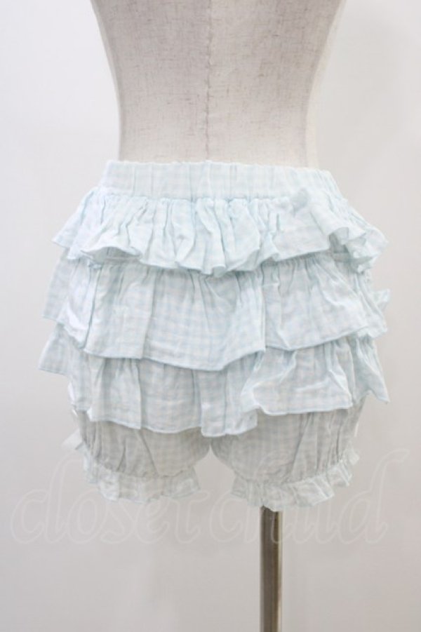 画像2: Nile Perch / ギンガムチェックフリルブルマ Free サックス H-25-11-26-1039-LO-PA-NS-ZH (2)