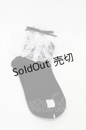 画像: metamorphose / ラッセルレースクルーソックス  ブラック/ホワイト H-25-11-26-1004-ME-ZA-NS-ZH