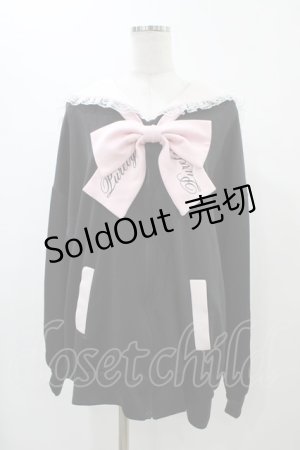 画像: Ank Rouge / ジャージセーラーパーカー M ブラック/ピンク H-25-11-26-1047-CA-TO-NS-ZH