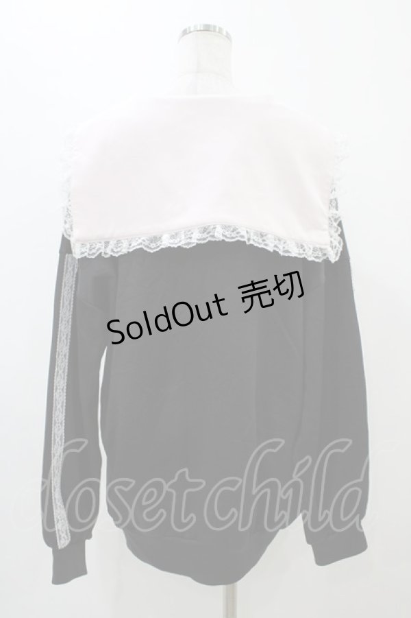 画像2: Ank Rouge / ジャージセーラーパーカー M ブラック/ピンク H-25-11-26-1047-CA-TO-NS-ZH (2)