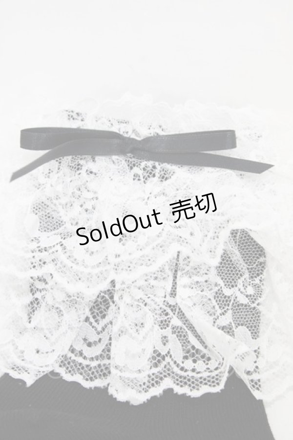 画像2: metamorphose / ラッセルレースクルーソックス  ブラック/ホワイト H-25-11-26-1004-ME-ZA-NS-ZH (2)