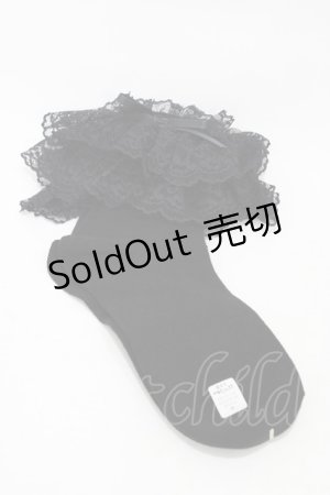 画像: metamorphose / ラッセルレースクルーソックス  ブラック H-25-11-26-1005-ME-ZA-NS-ZH