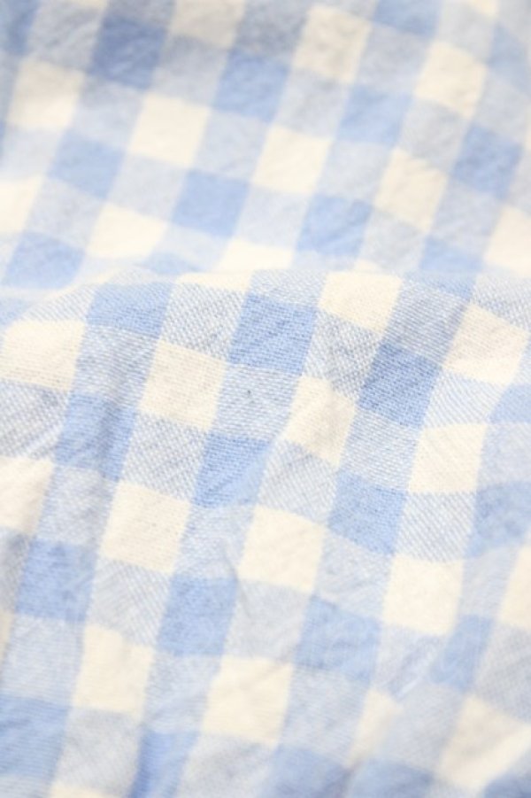 画像3: Nile Perch / ギンガムチェックリボンブラウス Free サックス H-25-11-26-1052-LO-BL-NS-ZH (3)