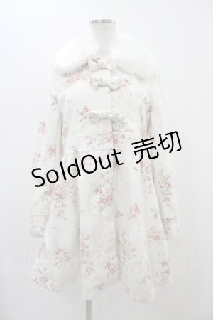 画像: LIZ LISA / ファー襟花柄起毛コート Free オフ H-25-11-26-1059-LO-CO-NS-ZH