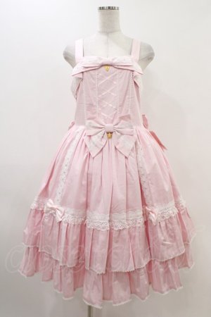 画像: metamorphose / 【プラスサイズ】メアリーはしごレースジャンパースカート プラスサイズ ピンク H-25-11-26-1011-ME-OP-NS-ZH