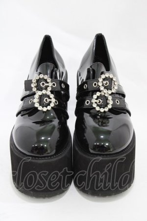 画像: Bubbles / ダブルバックル厚底シューズ 41/25.0cm〜25.5cm ブラックエナメル H-25-11-26-1002-CA-SH-NS-ZH