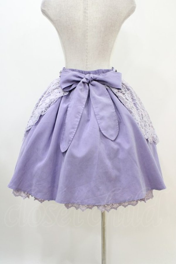 画像2: axes femme kawaii / レーシーエプロンスカート M ラベンダー H-25-11-26-1023-AX-SK-NS-ZH (2)