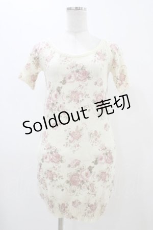 画像: LIZ LISA / 花柄ニットワンピース Free 生成り H-25-11-26-1027-LO-OP-NS-ZH