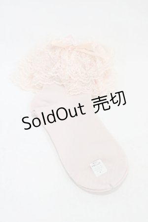 画像: metamorphose / ラッセルレースクルーソックス  ピンク H-25-11-26-1003-ME-ZA-NS-ZH