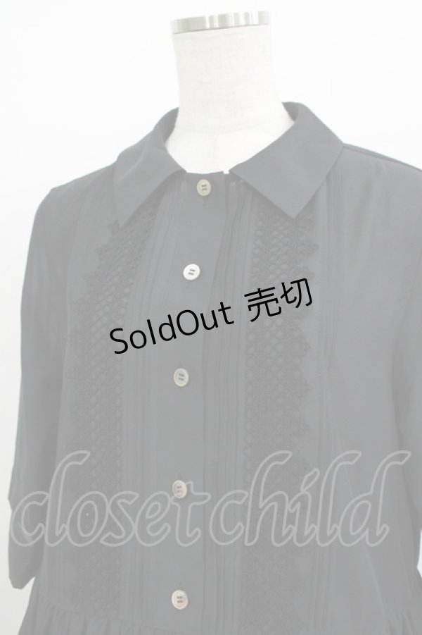 画像4: Jane Marple Dans Le Salon / ピンタックレースシャツワンピース  ブラック H-25-11-26-005-JM-OP-KB-ZT1129H (4)