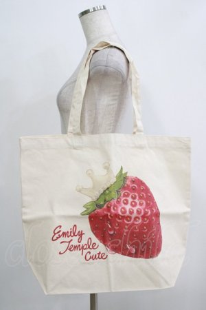 画像: Emily Temple cute / Creamy Strawberryトートバッグ  アイボリー H-25-11-26-058-ET-BG-KB-ZH