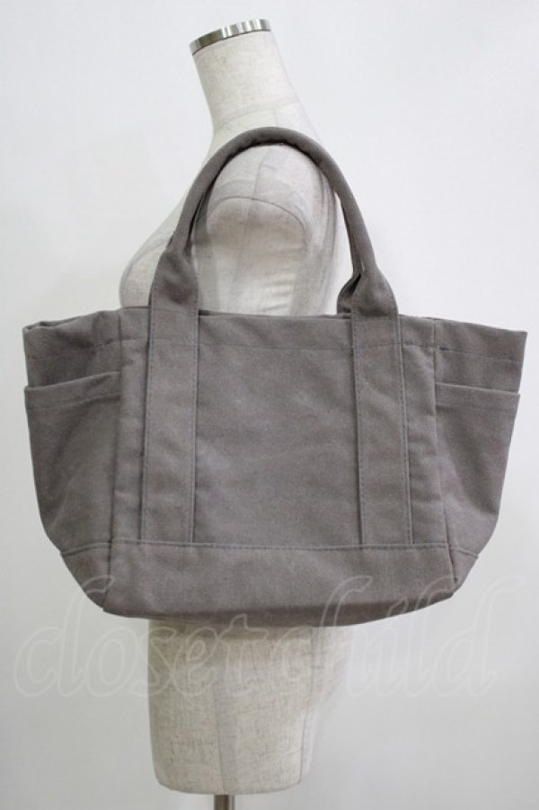 画像2: NieR Clothing / ロゴプリントバッグ  グレー H-25-11-26-064-PU-BG-KB-ZH (2)