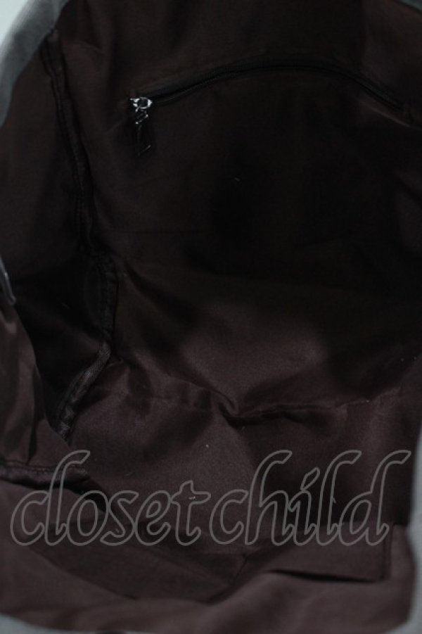 画像3: NieR Clothing / ロゴプリントバッグ  グレー H-25-11-26-064-PU-BG-KB-ZH (3)