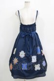 画像1: Jane Marple / Cartes A Filsデコパージュキャミソールワンピース M ネイビー H-25-11-26-007-JM-OP-KB-ZH (1)