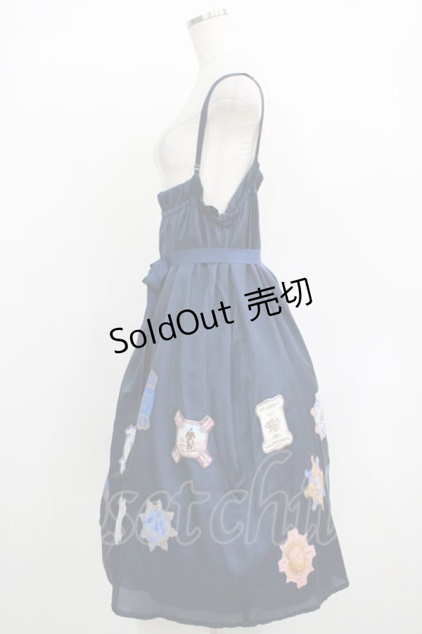 画像2: Jane Marple / Cartes A Filsデコパージュキャミソールワンピース M ネイビー H-25-11-26-007-JM-OP-KB-ZH (2)