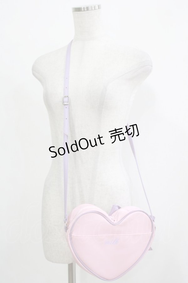 画像2: MILK / ハートポシェット  ピンク×ラベンダー H-25-11-26-070-ML-BG-KB-ZH (2)