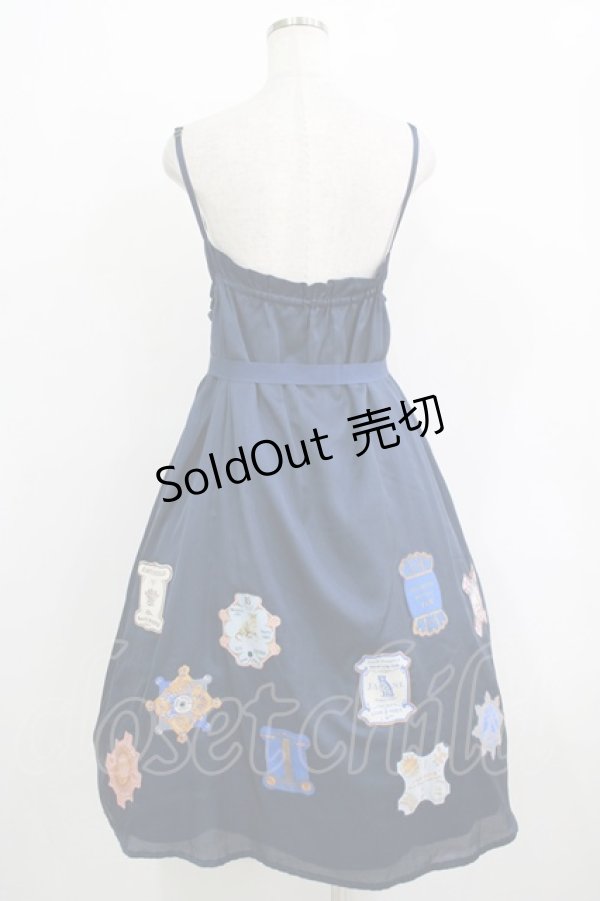 画像3: Jane Marple / Cartes A Filsデコパージュキャミソールワンピース M ネイビー H-25-11-26-007-JM-OP-KB-ZH (3)