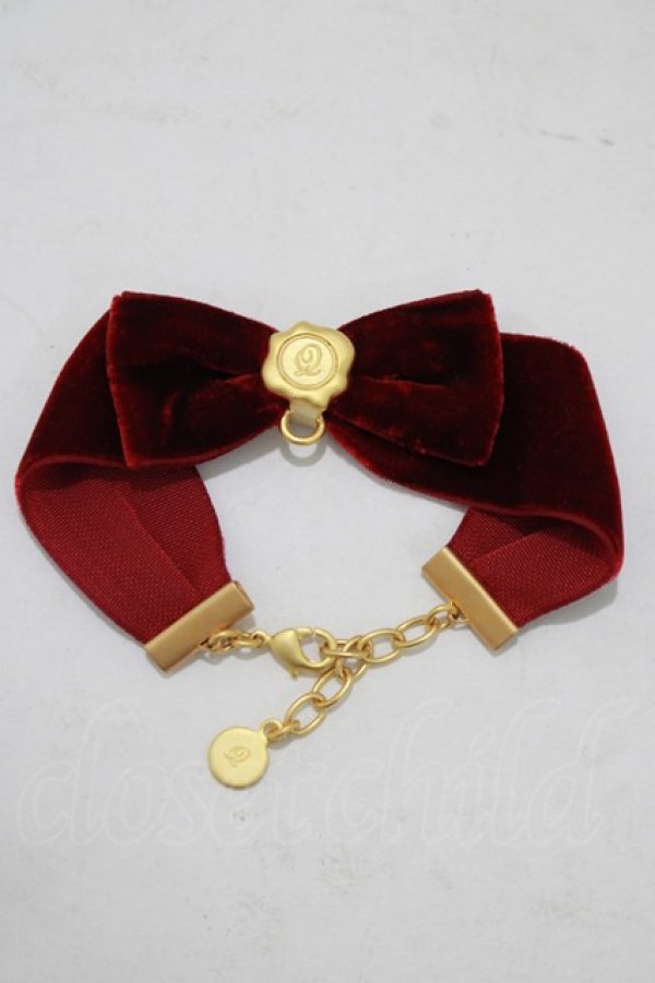 画像1: Q-pot. / エラベルシアワセベルベットリボン/ブレスレット  レッド H-25-11-26-079-QP-AC-KB-ZH (1)