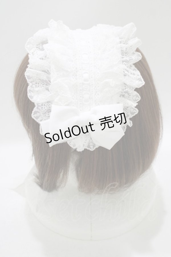 画像2: Vallee lys / はしごレースリボンヘッドドレス  白 H-25-11-26-080-GO-AC-NS-ZH (2)