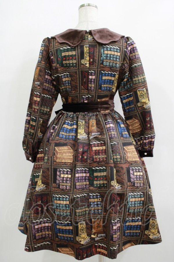 画像3: Q-pot. / Melty Bookshelfパフスリーブドレス M ブラウン H-25-11-26-001-QP-OP-KB-ZH (3)