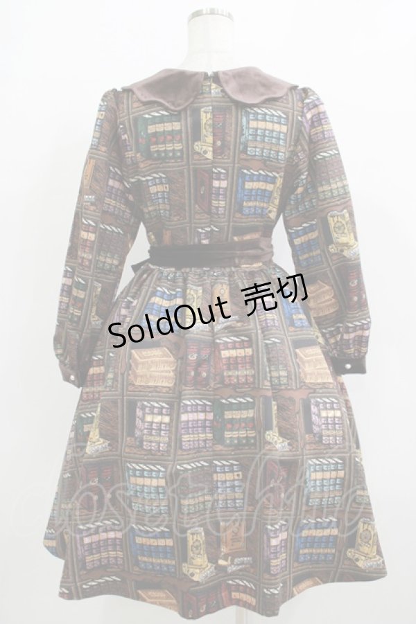 画像3: Q-pot. / Melty Bookshelfパフスリーブドレス M ブラウン H-25-11-26-001-QP-OP-KB-ZH (3)