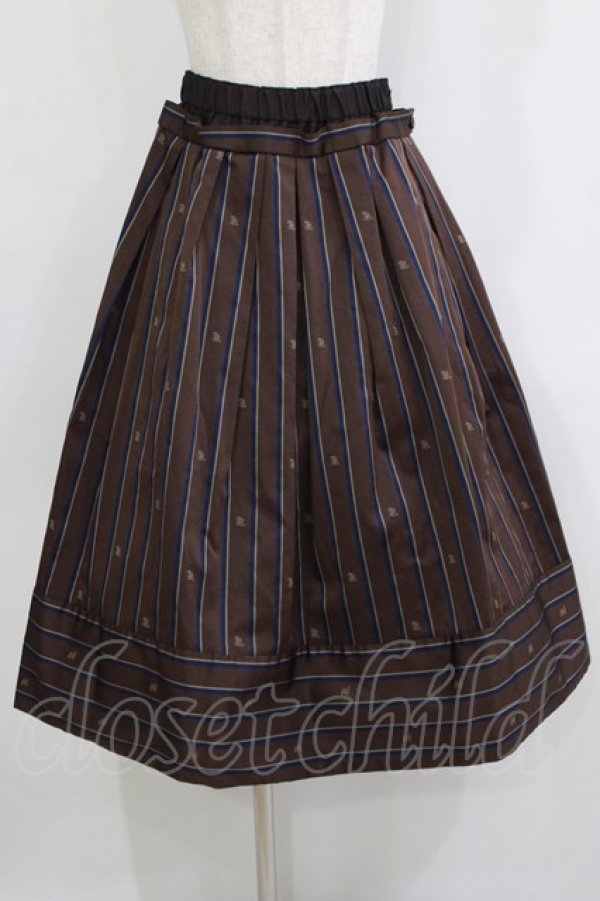 画像1: Jane Marple / Regimental stripe skirt  ブラウン H-25-11-26-008-JM-SK-KB-ZH (1)