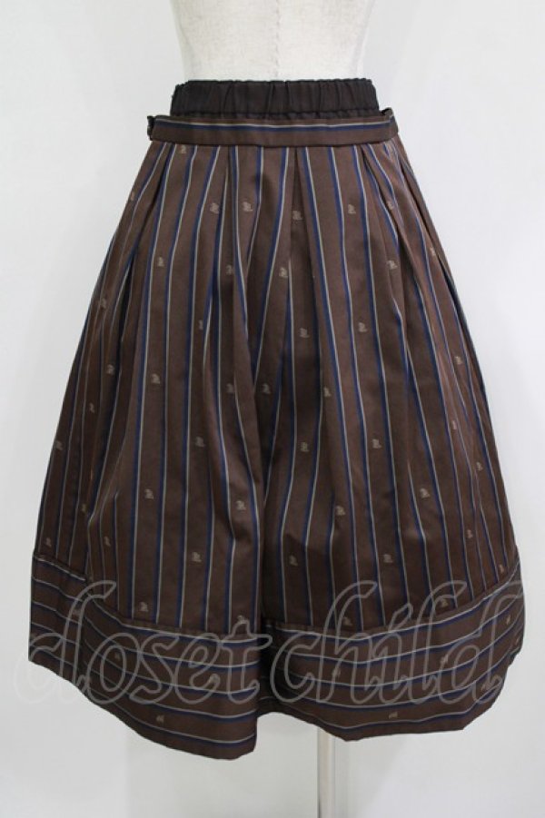 画像3: Jane Marple / Regimental stripe skirt  ブラウン H-25-11-26-008-JM-SK-KB-ZH (3)