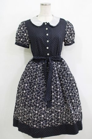 画像: Jane Marple / フラワードットレースのワンピース M ネイビー H-25-11-26-011-JM-OP-KB-ZH