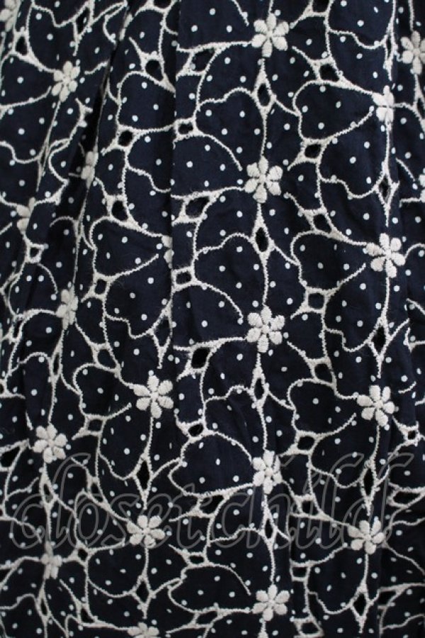 画像4: Jane Marple / フラワードットレースのワンピース M ネイビー H-25-11-26-011-JM-OP-KB-ZH (4)