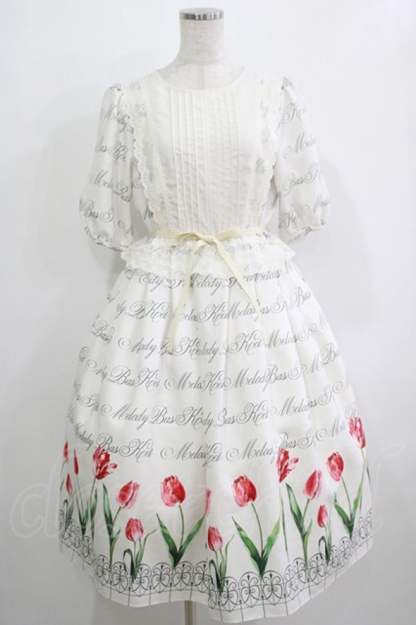画像1: Melody BasKet / Classy Tulipsレース切替ワンピース  アイボリー H-25-11-26-002-LO-OP-KB-ZH (1)