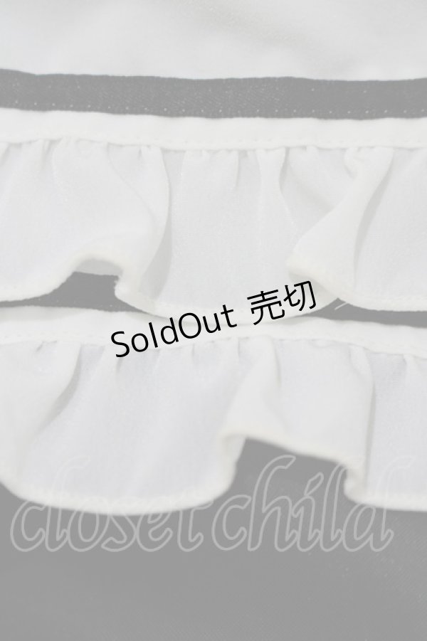 画像5: MARBLE / コサージュ付きロマンティックドレープフリルワンピース  黒×白 H-25-11-26-015-GO-OP-KB-ZH (5)