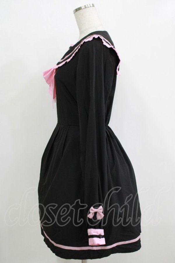 画像2: ililil / さきまるちゃんコラボワンピース M 黒×ピンク H-25-11-26-016-PU-OP-KB-ZH (2)