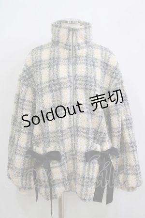 画像: merry jenny / チェックボアリボンブルゾン F ブラック H-25-11-26-018-LO-JA-KB-ZH