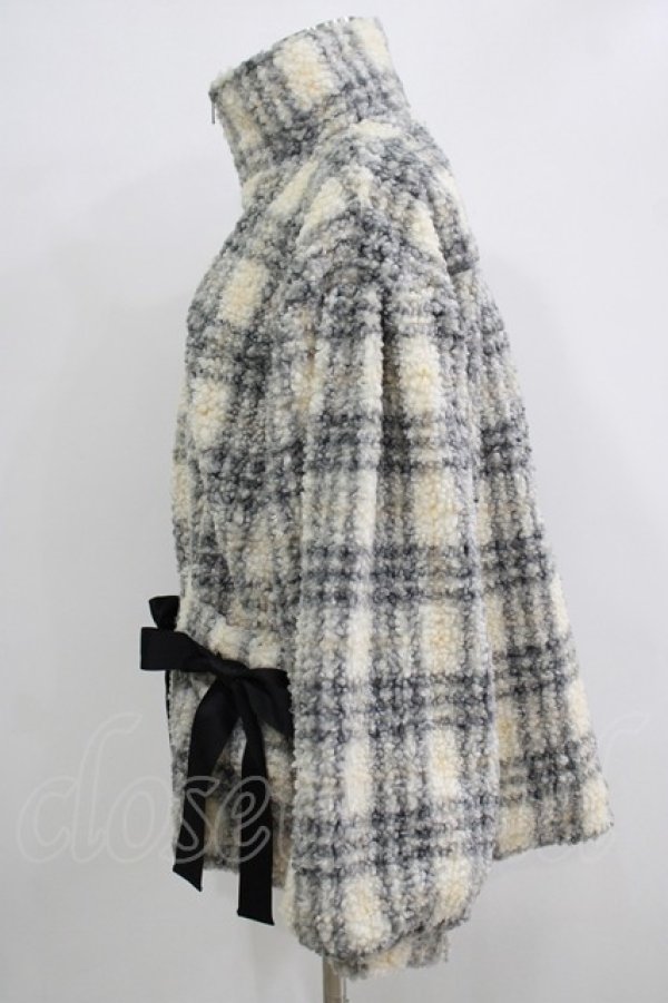 画像2: merry jenny / チェックボアリボンブルゾン F ブラック H-25-11-26-018-LO-JA-KB-ZH (2)