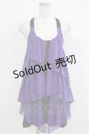 画像: GHOST of HARLEM / シフォンフリルワンピース  黒×紫 H-25-11-26-020-GL-OP-KB-ZH