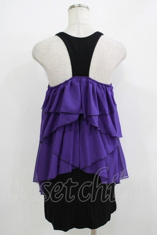 画像3: GHOST of HARLEM / シフォンフリルワンピース  黒×紫 H-25-11-26-020-GL-OP-KB-ZH (3)