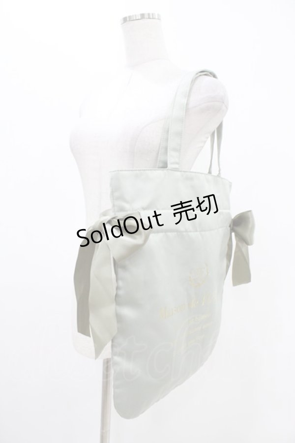 画像2: Maison de FLEUR / ダブルリボントートバッグ  グリーン H-25-11-27-004-LO-BG-NS-ZH (2)