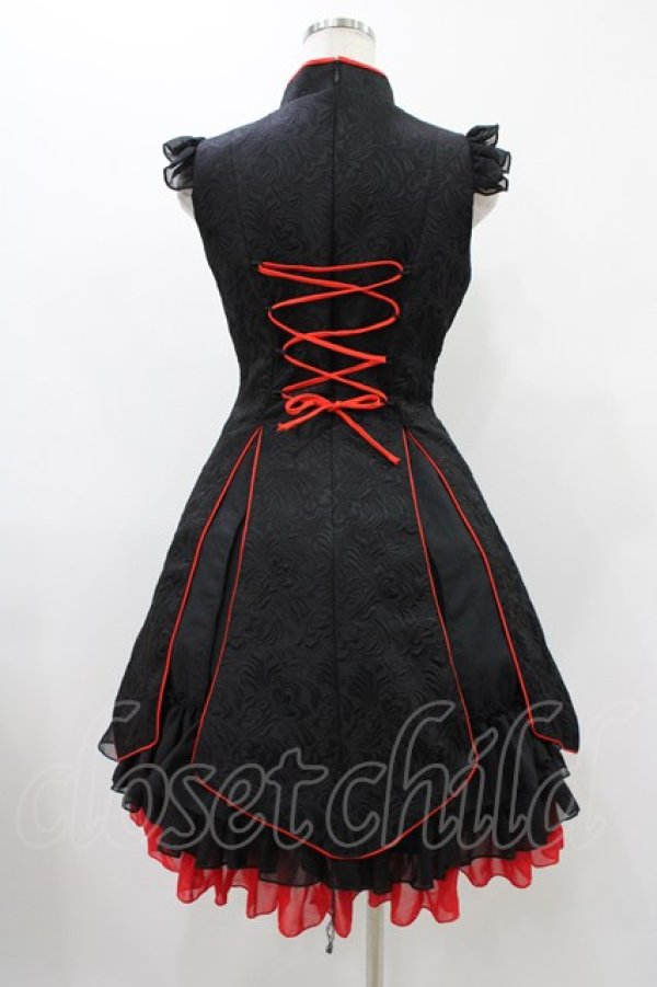 画像2: 南煙故夢（海外ロリータブランド） / チャイナジャンパースカート M ブラック H-25-11-27-038-0-OP-NS-ZH (2)