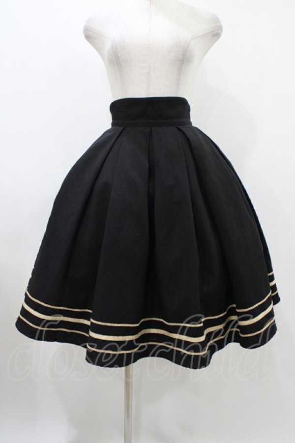 画像1: Innocent World / アガットスカート M ブラック/アイボリー H-25-11-27-042-IW-SK-NS-ZH (1)