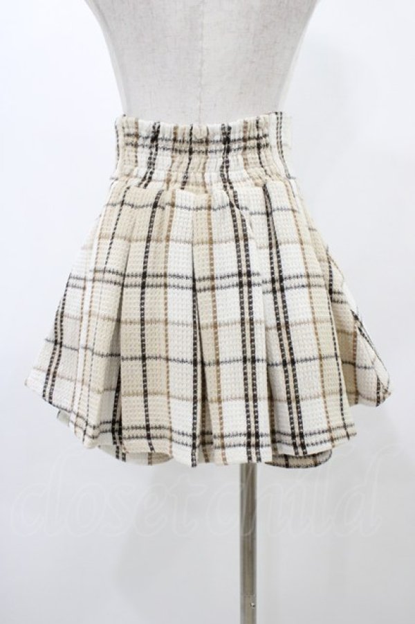 画像2: evelyn / チェックタックプリーツスカート Free ベージュ H-25-11-27-050-LO-SK-NS-ZH (2)