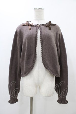 画像: m petit by misako / AM*リボンニットボレロ LL ブラウン H-25-11-27-055-LO-TO-NS-ZH