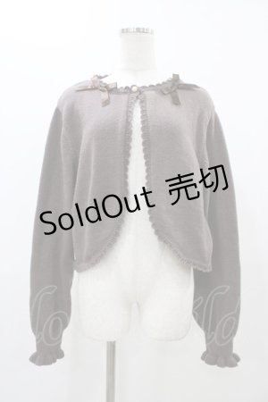 画像: m petit by misako / AM*リボンニットボレロ LL ブラウン H-25-11-27-055-LO-TO-NS-ZH