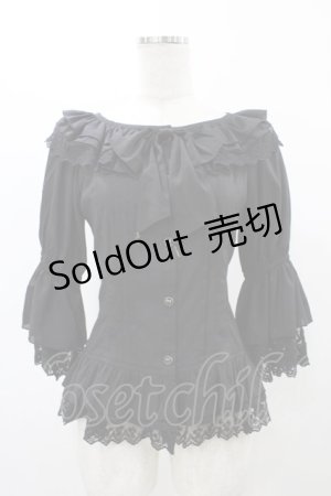 画像: Infanta（海外ロリータブランド） / フリルブラウス M ブラック H-25-11-27-056-0-BL-NS-ZH