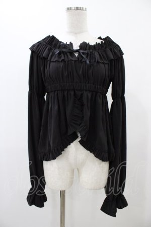 画像: Long Ears and Sharp Ears Stuidio（海外ロリータブランド） / フリルブラウス Free ブラック H-25-11-27-057-0-BL-NS-ZH